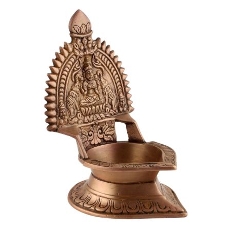 Ashtadhatu Ritual Engraved Oil Lamp